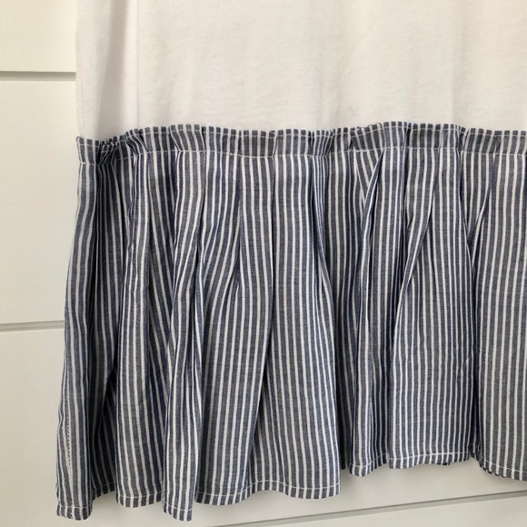 NEW White Tee with Striped Peplum - Picture 3 of 3